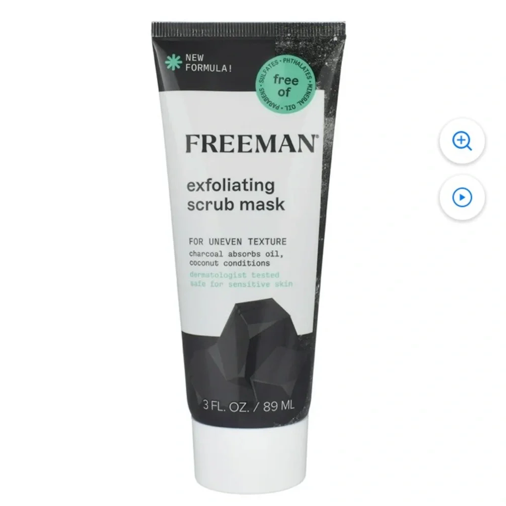 NWT Freeman Exfoliating Charcoal & Coconut Facial Scrub Mask